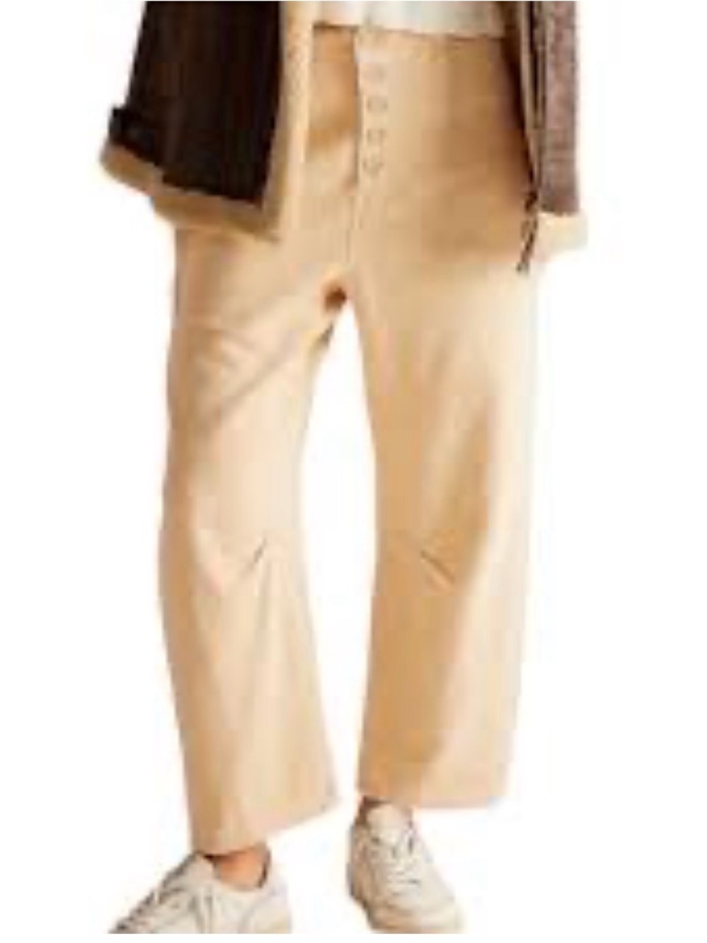 We The Free Women's Cropped Straight-Leg Jeans in Beige